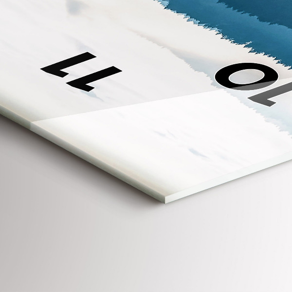 Vertikální skleněné hodiny Horská krajina