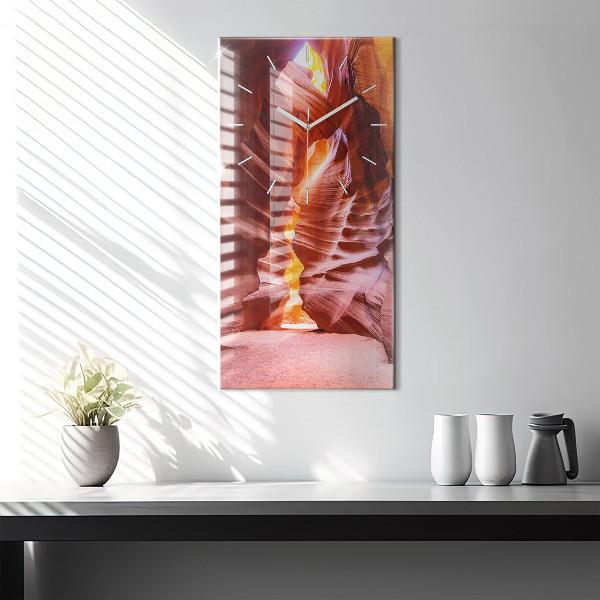 Vertikální skleněné hodiny Písečný kaňon