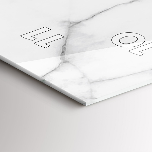 Vertikální skleněné hodiny Dekorativní mramor