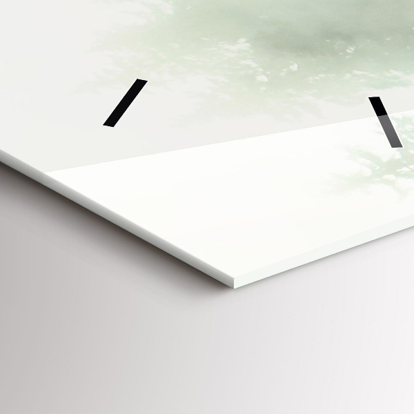 Vertikální skleněné hodiny Mlžný les