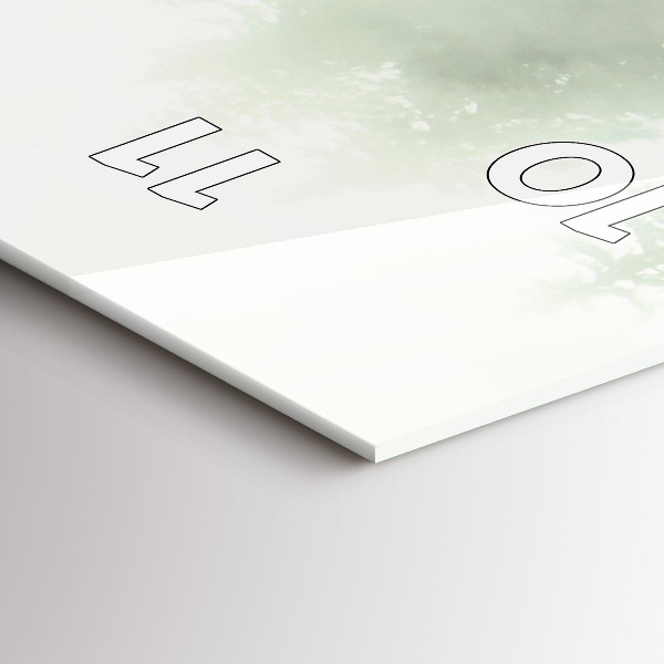 Vertikální skleněné hodiny Mlžný les