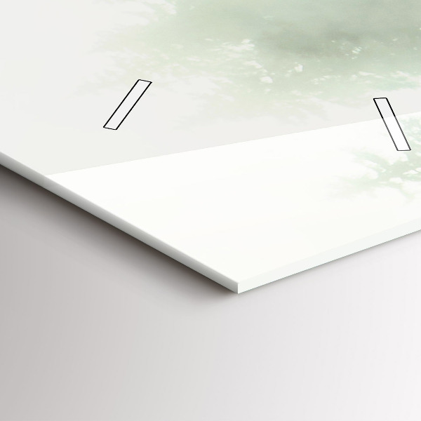 Vertikální skleněné hodiny Mlžný les