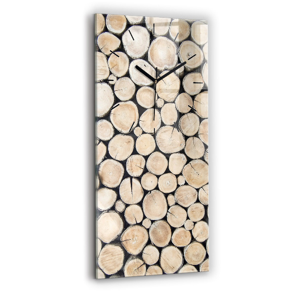 Vertikální skleněné hodiny Odříznuté kmeny stromů