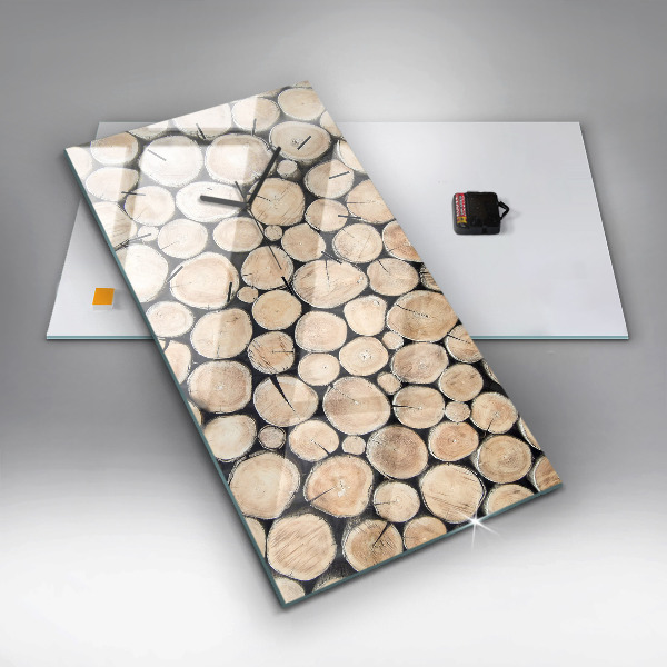 Vertikální skleněné hodiny Odříznuté kmeny stromů