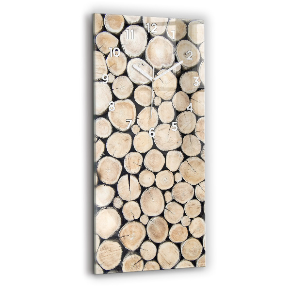 Vertikální skleněné hodiny Odříznuté kmeny stromů
