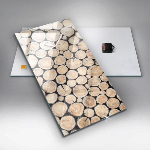 Vertikální skleněné hodiny Odříznuté kmeny stromů