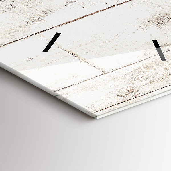 Vertikální skleněné hodiny Světlá dřevěná prkna