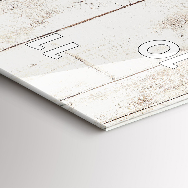 Vertikální skleněné hodiny Světlá dřevěná prkna