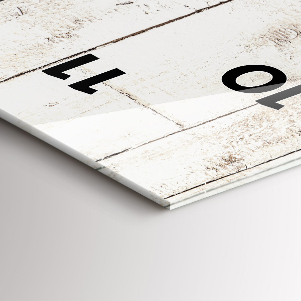 Vertikální skleněné hodiny Světlá dřevěná prkna