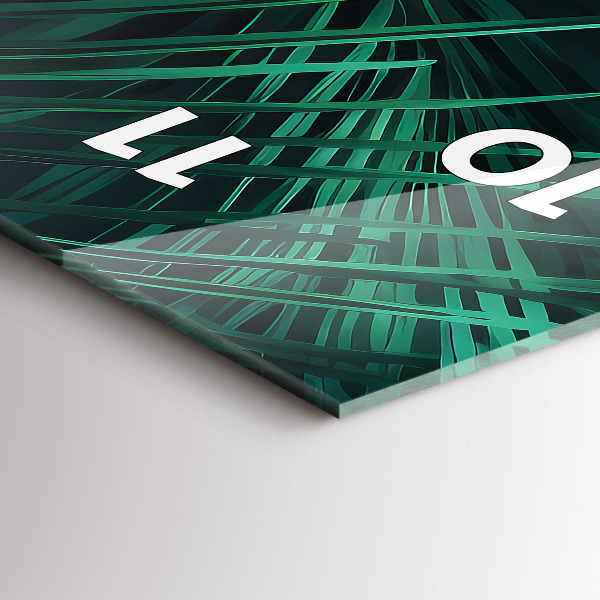 Vertikální nástěnné hodiny Tropické listy