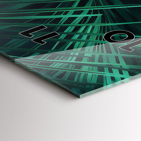 Vertikální nástěnné hodiny Tropické listy