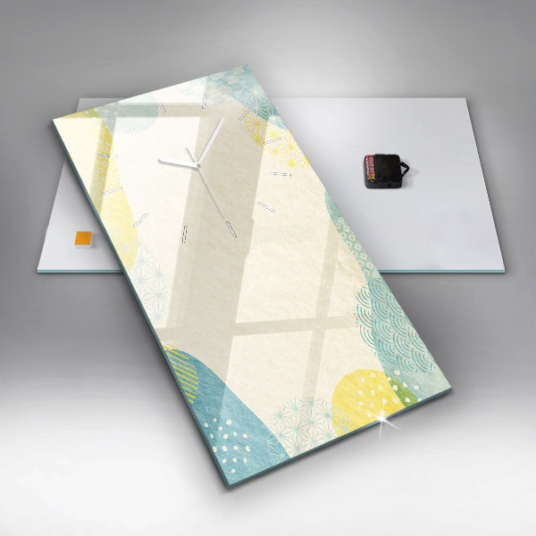 Vertikální nástěnné hodiny Rám se vzorem