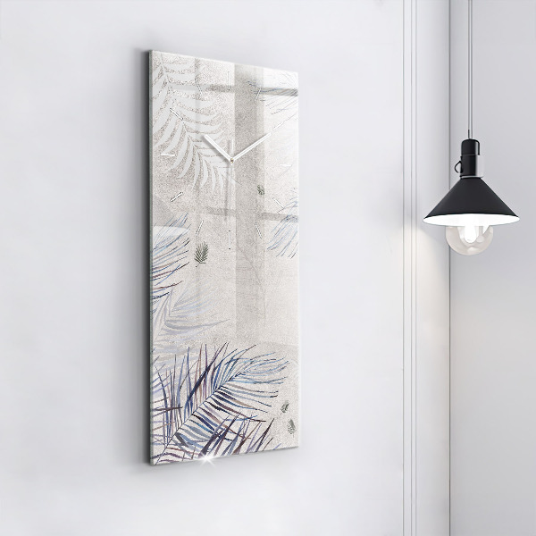 Vertikální nástěnné hodiny Palmový list