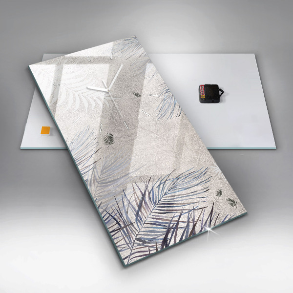 Vertikální nástěnné hodiny Palmový list