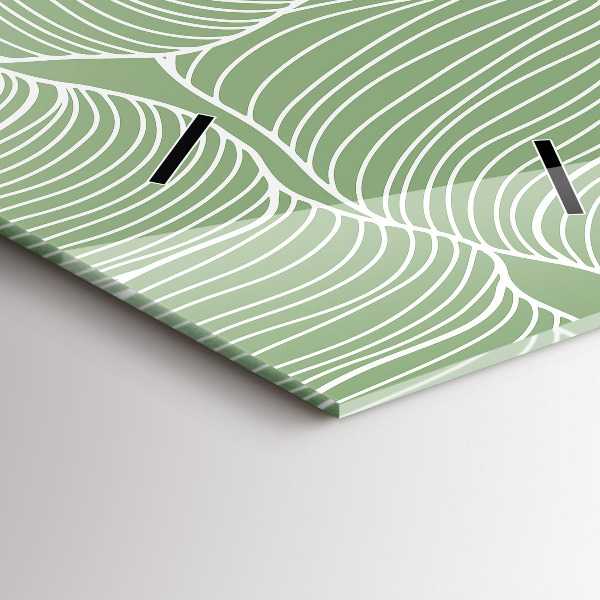 Vertikální nástěnné hodiny Přírodní listový vzor