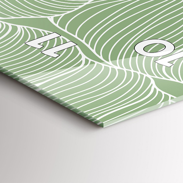 Vertikální nástěnné hodiny Přírodní listový vzor