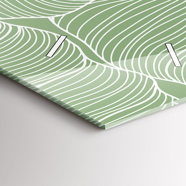 Vertikální nástěnné hodiny Přírodní listový vzor