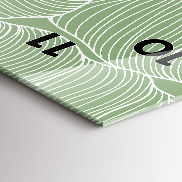 Vertikální nástěnné hodiny Přírodní listový vzor