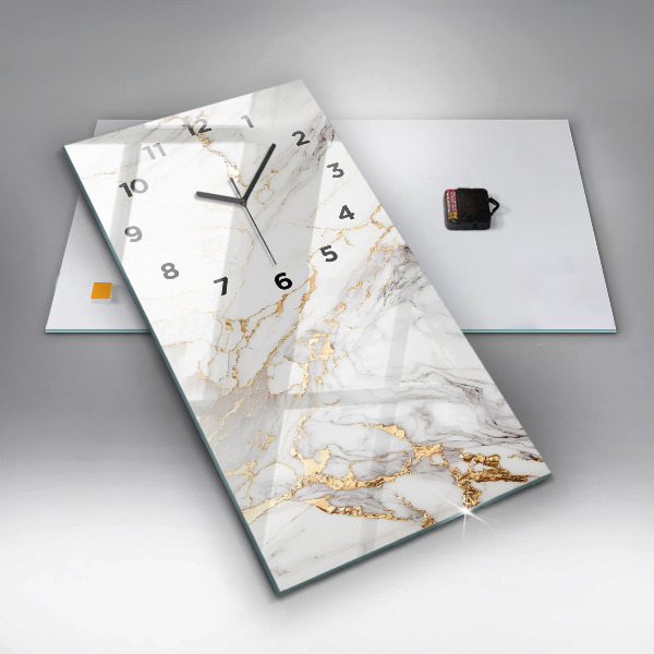 Vertikální skleněné hodiny Dekorativní mramor