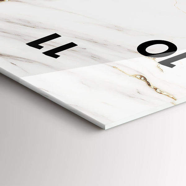 Vertikální skleněné hodiny Dekorativní mramor