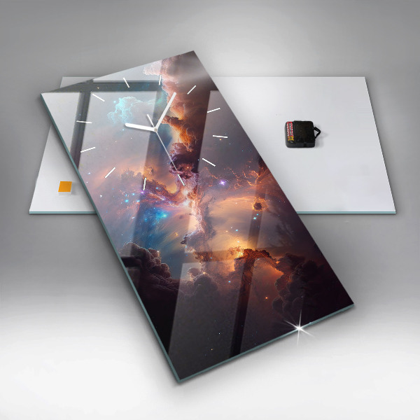 Vertikální skleněné hodiny Vesmírný svět hvězd