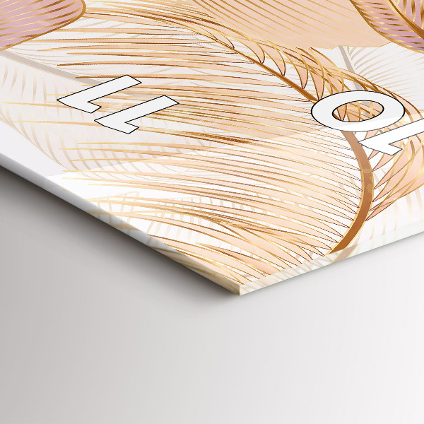 Vertikální skleněné hodiny Přírodní listový vzor