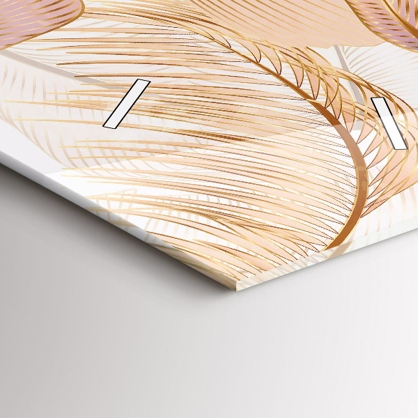 Vertikální skleněné hodiny Přírodní listový vzor