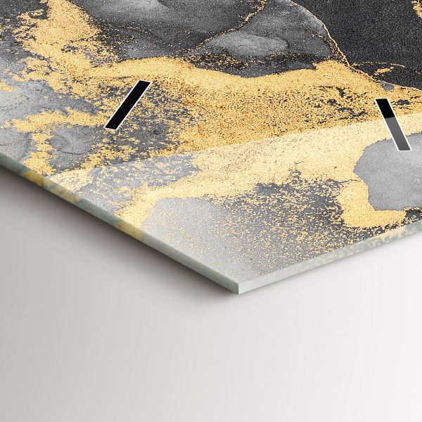 Vertikální skleněné hodiny Umělecký mramor