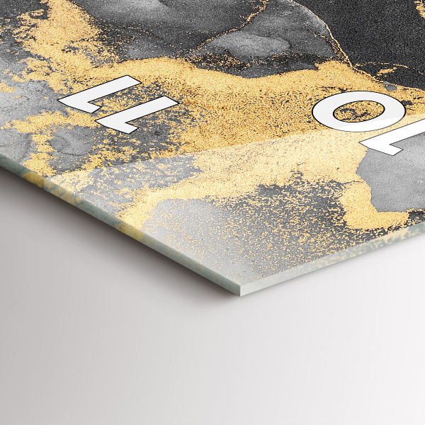 Vertikální skleněné hodiny Umělecký mramor