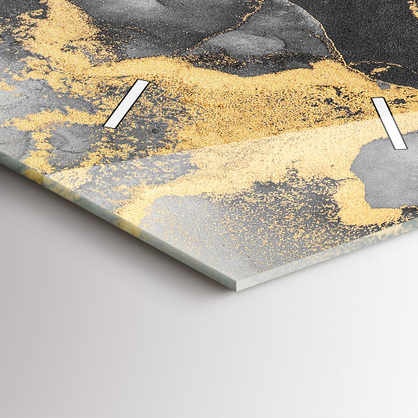 Vertikální skleněné hodiny Umělecký mramor