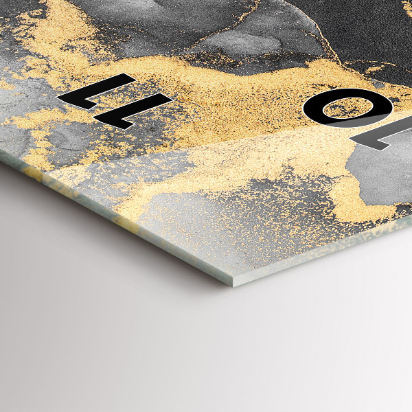 Vertikální skleněné hodiny Umělecký mramor