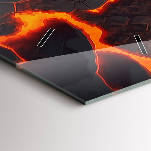 Vertikální skleněné hodiny Lávová sopka