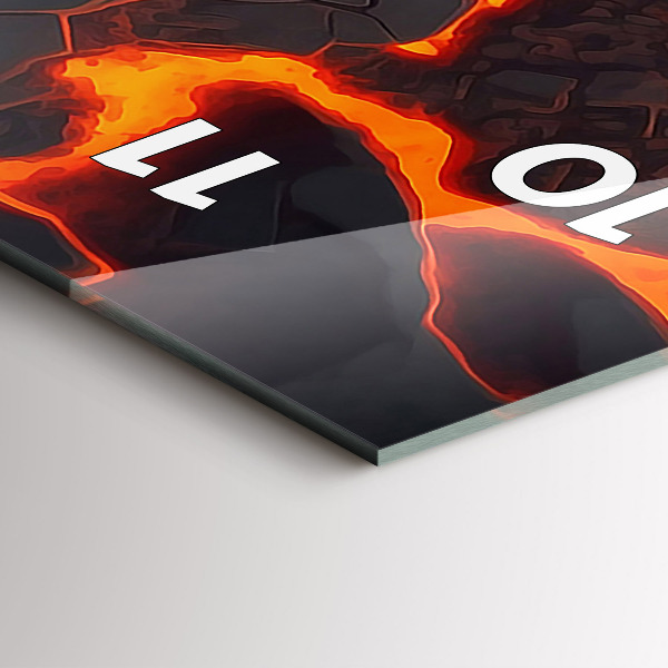 Vertikální skleněné hodiny Lávová sopka