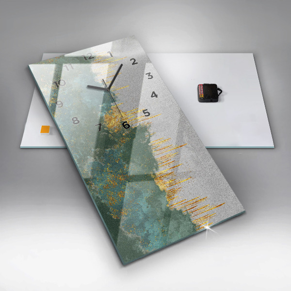 Vertikální skleněné hodiny Dekorativní vzor