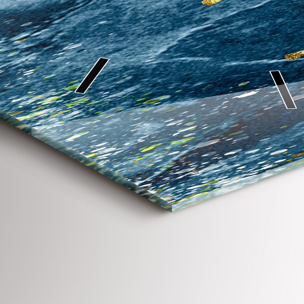 Vertikální skleněné hodiny Dekorativní vzor a zlato