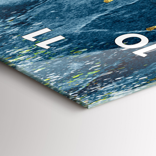 Vertikální skleněné hodiny Dekorativní vzor a zlato