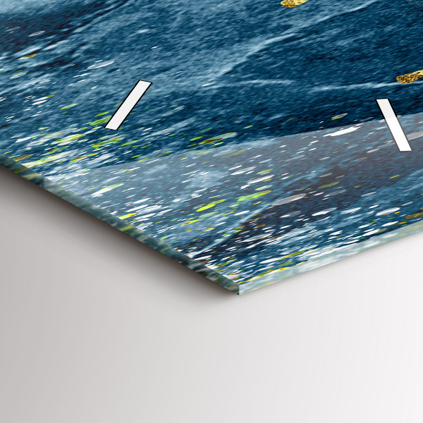 Vertikální skleněné hodiny Dekorativní vzor a zlato