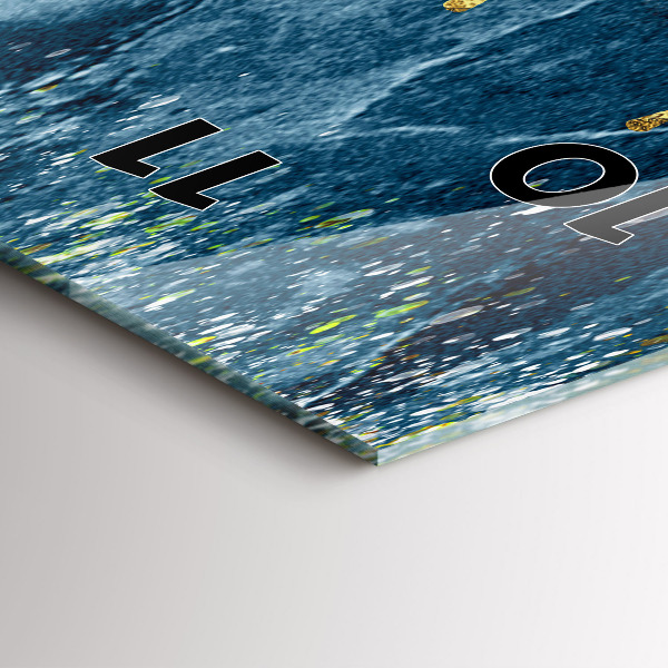 Vertikální skleněné hodiny Dekorativní vzor a zlato