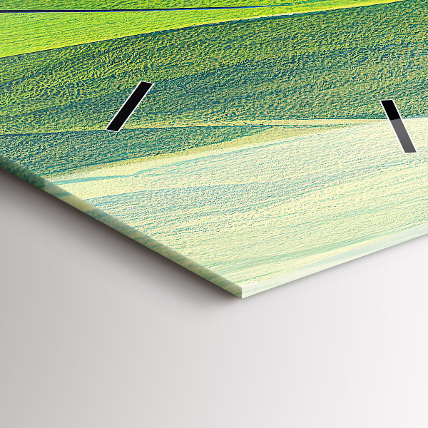 Vertikální skleněné hodiny Abstraktní zelená pole