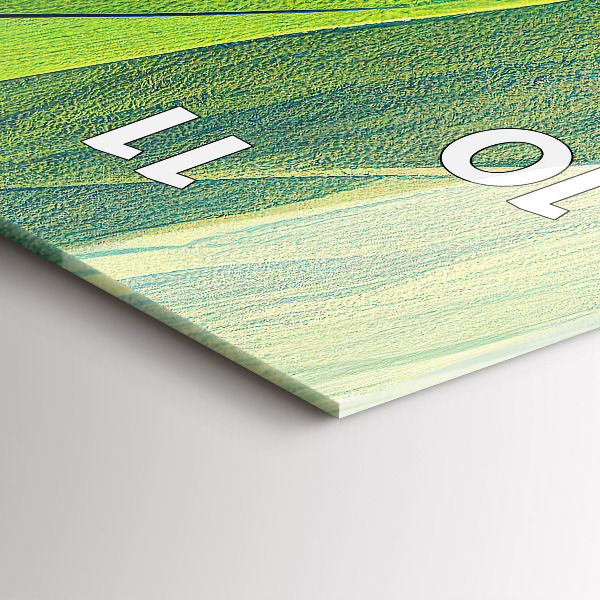 Vertikální skleněné hodiny Abstraktní zelená pole