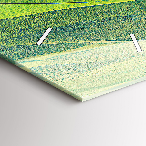 Vertikální skleněné hodiny Abstraktní zelená pole