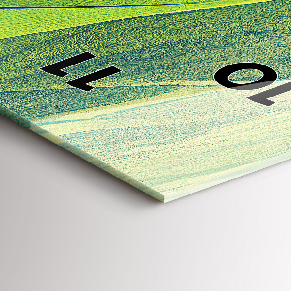 Vertikální skleněné hodiny Abstraktní zelená pole