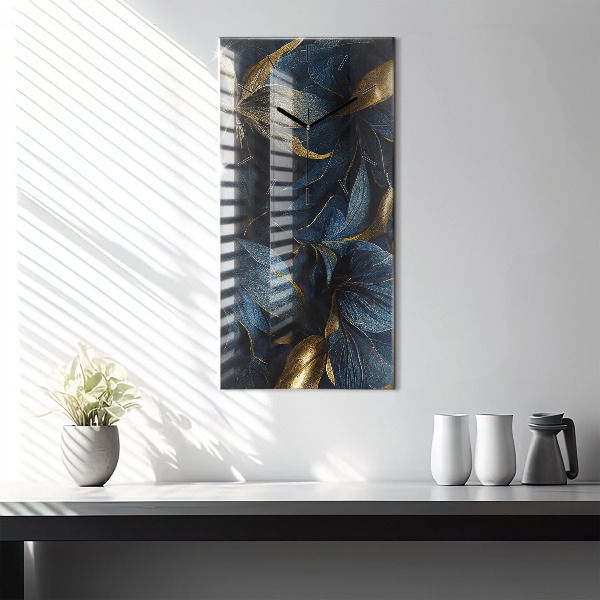 Vertikální skleněné hodiny Dekorativní květiny