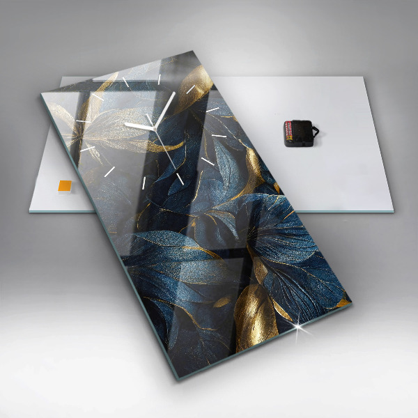 Vertikální skleněné hodiny Dekorativní květiny