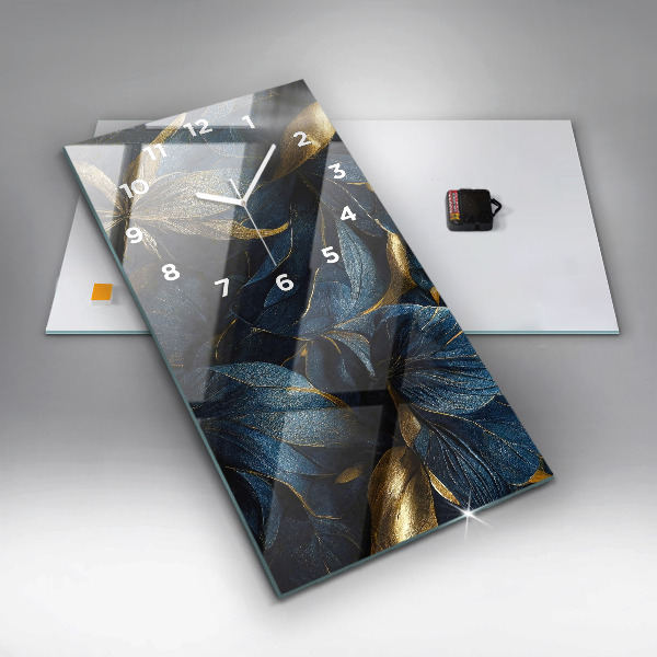 Vertikální skleněné hodiny Dekorativní květiny