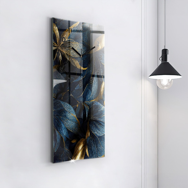 Vertikální skleněné hodiny Dekorativní květiny