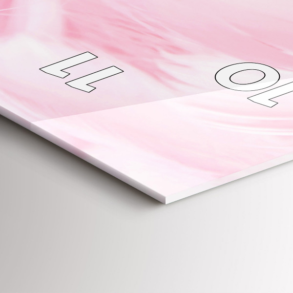 Vertikální skleněné hodiny Peří - abstraktní