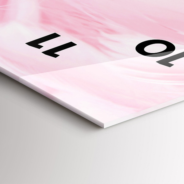 Vertikální skleněné hodiny Peří - abstraktní