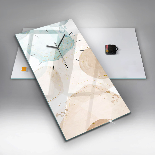 Vertikální skleněné hodiny Akvarelové skvrny