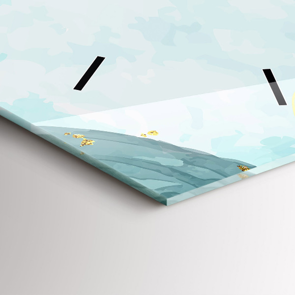 Vertikální skleněné hodiny Akvarelové skvrny